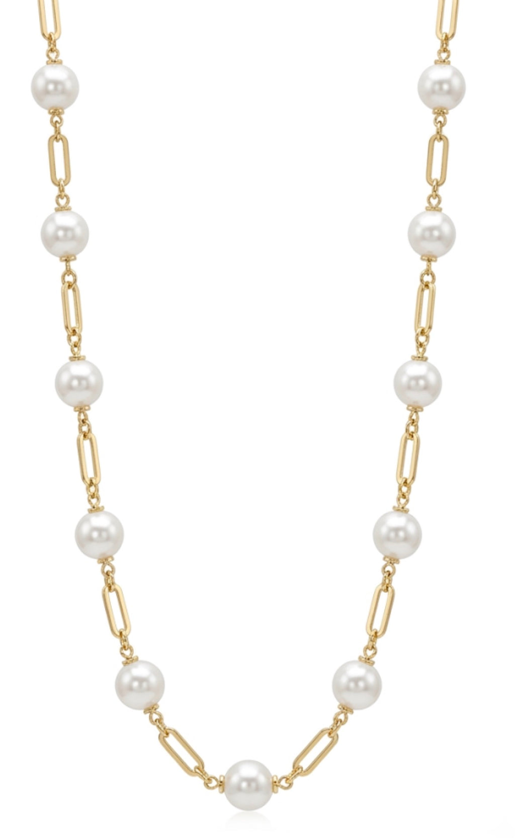 Collar Eslabones con Perlas 11 Enchapados en Oro de 18k 40 A 45cm