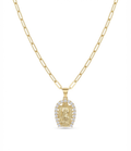 Collar Limado + colgante Virgen Guadalupe  Enchapado en Oro 18k -MP-