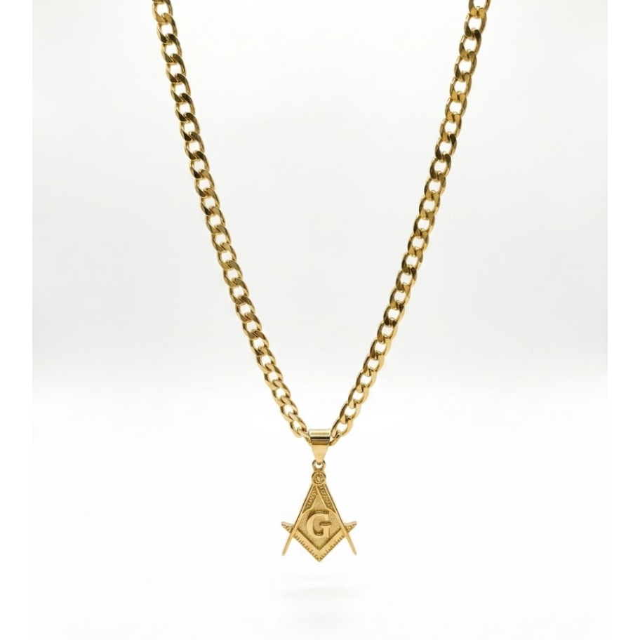 Collar Grumet + Colgante Masonico Enchapado en Oro 18k  -MP-