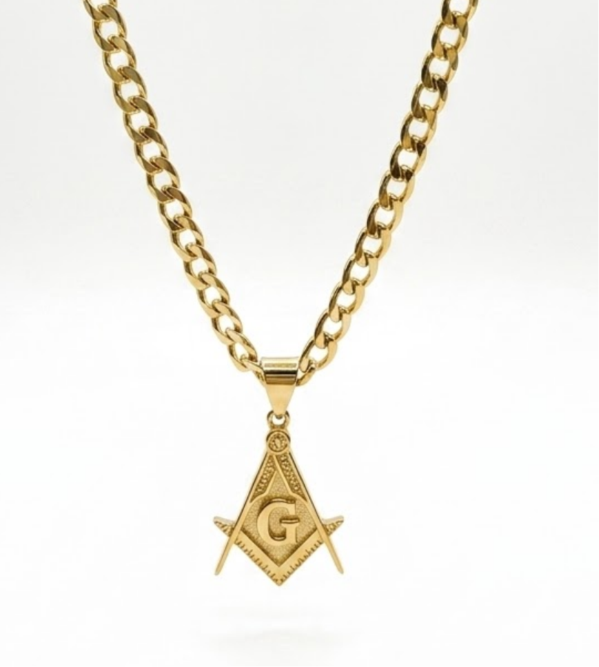 Collar Grumet + Colgante Masonico Enchapado en Oro 18k  -MP-