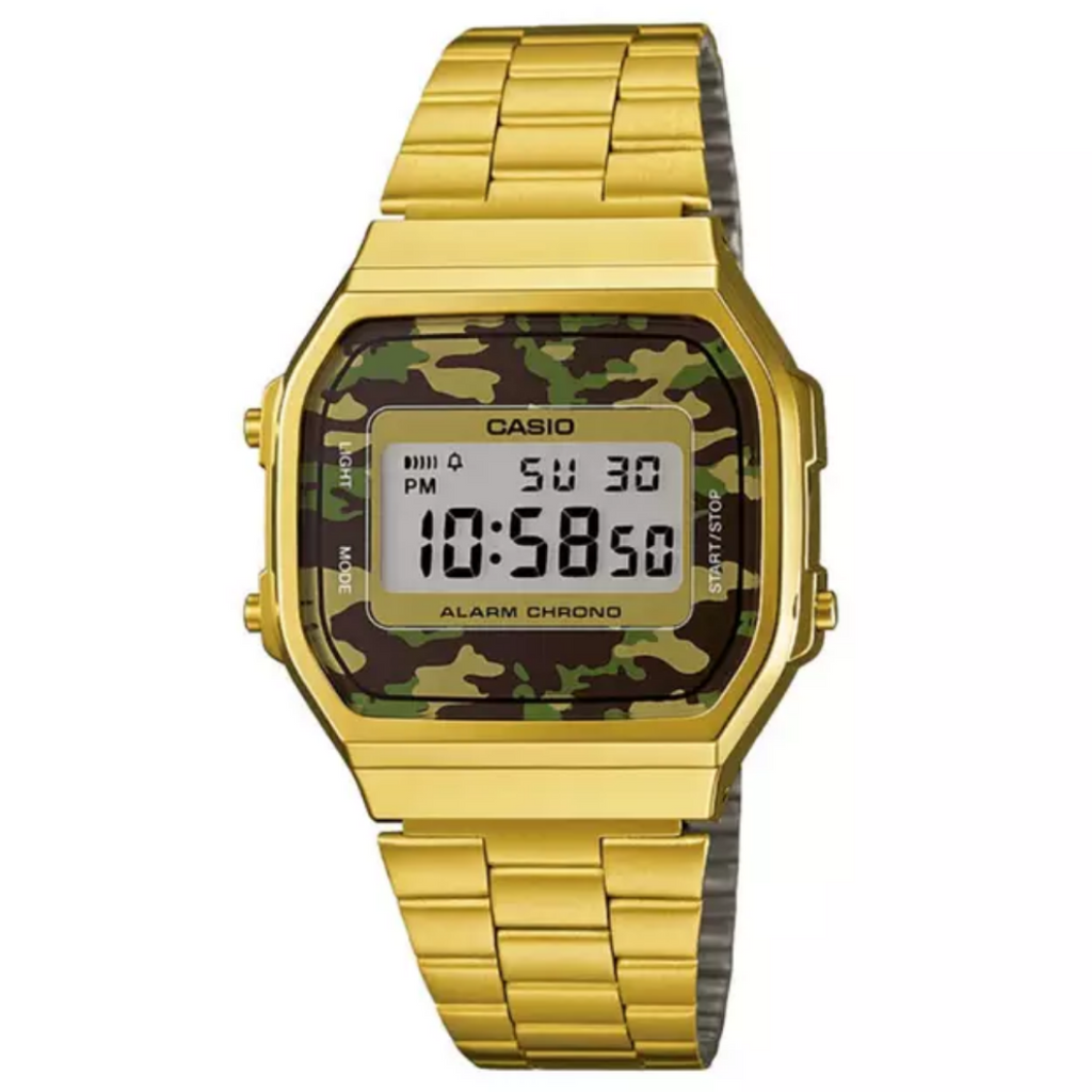 Reloj Casio A168WEGC-3DF Dorado Militar  Unisex 38,6mm -MP-