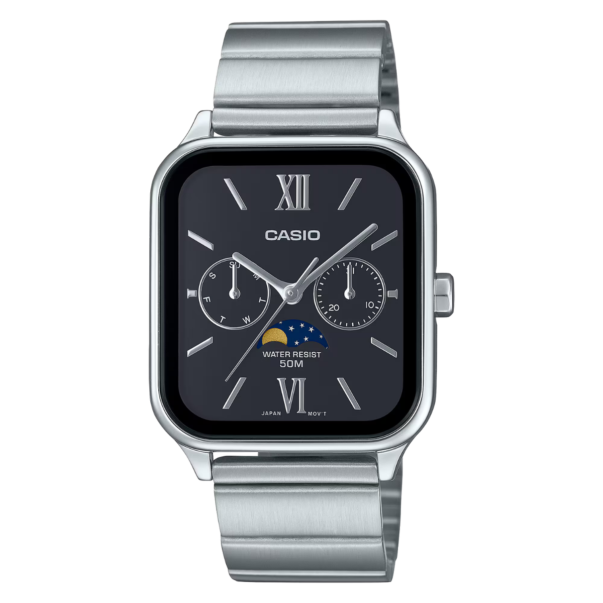 Reloj Casio Hombre MTP-M305D-1A2VDF Analógico Con Fase Lunar Y Acero 34mm -MP-