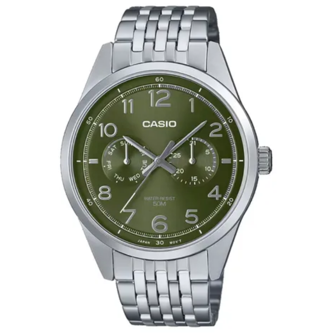 Reloj Analógico MTP E340D 3AVDF Verde Hombre 41mm -MP-
