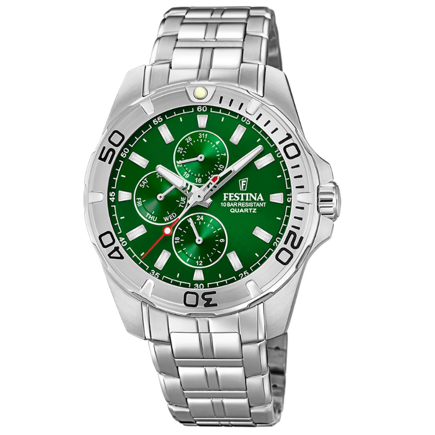 Reloj F20445/7 Festina Verde Hombre Multifuncion 43mm -MP-