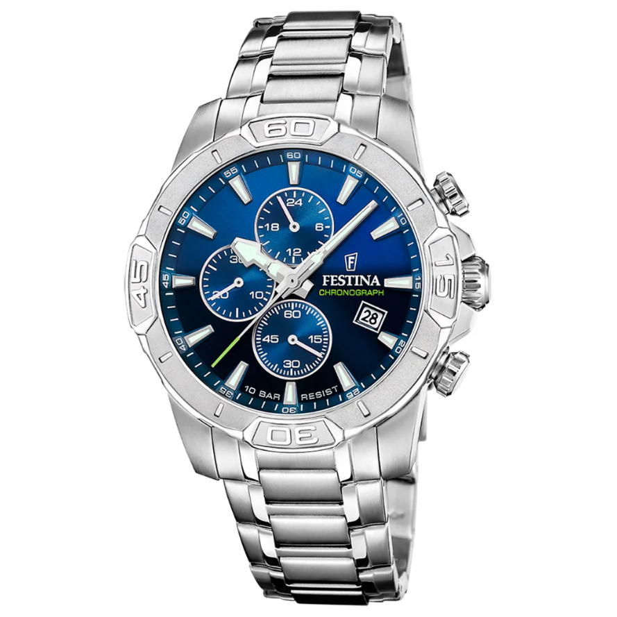 Reloj F20704/4 Festina Hombre Azul Timeless Chronograph 44mm -MP-