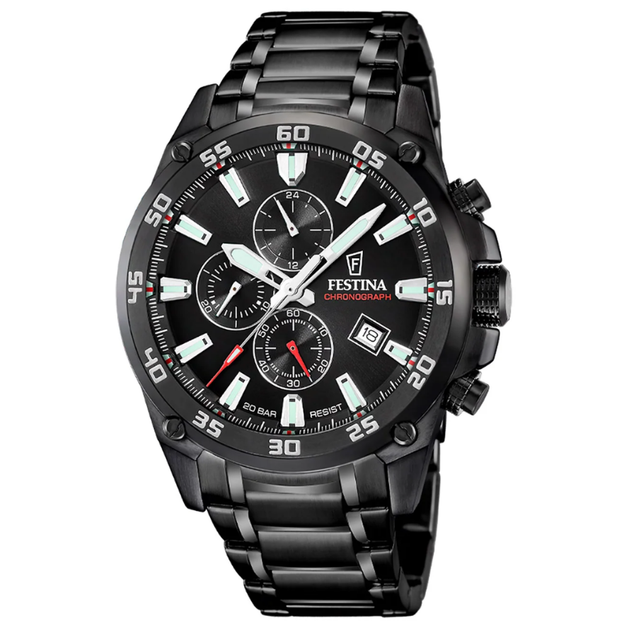 Reloj F20735/3 Festina Hombre Negro Timeless Chronograph 47mm -MP-