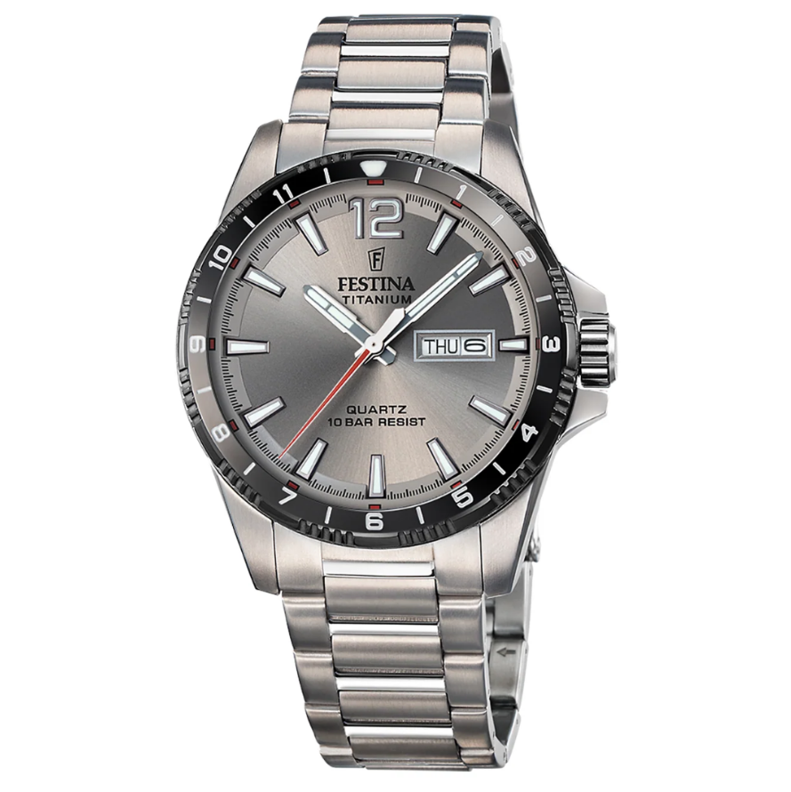 Reloj F20698/1 Festina Gris Hombre Calendario Titanium 43mm -MP-
