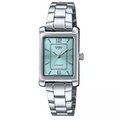 Reloj Casio Mujer LTP-1234DD-2ADF  Cuadrado Celeste 32mm -MP-
