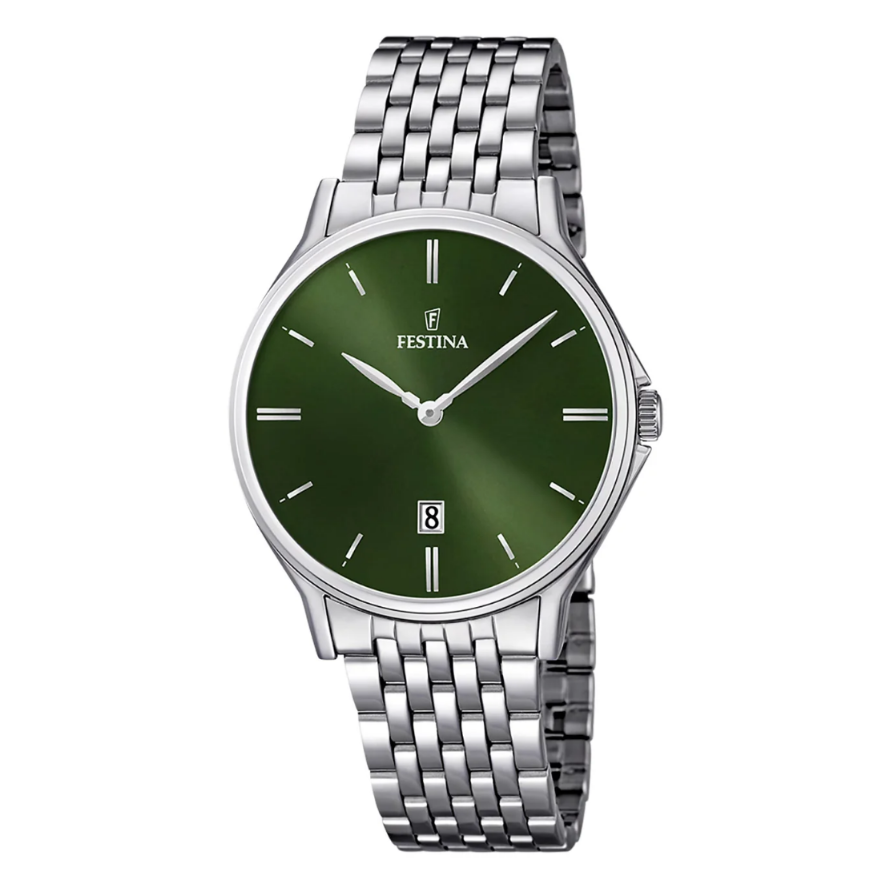 Reloj  Festina Hombre F16744/5 Verde Acero Clasico  -MP-