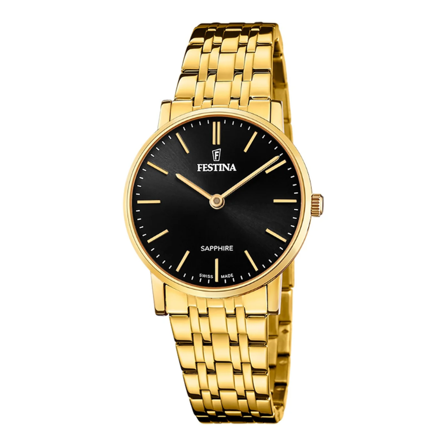 Reloj  Festina Mujer F20048/4 Swiss Negro Acero Clásico  -MP-