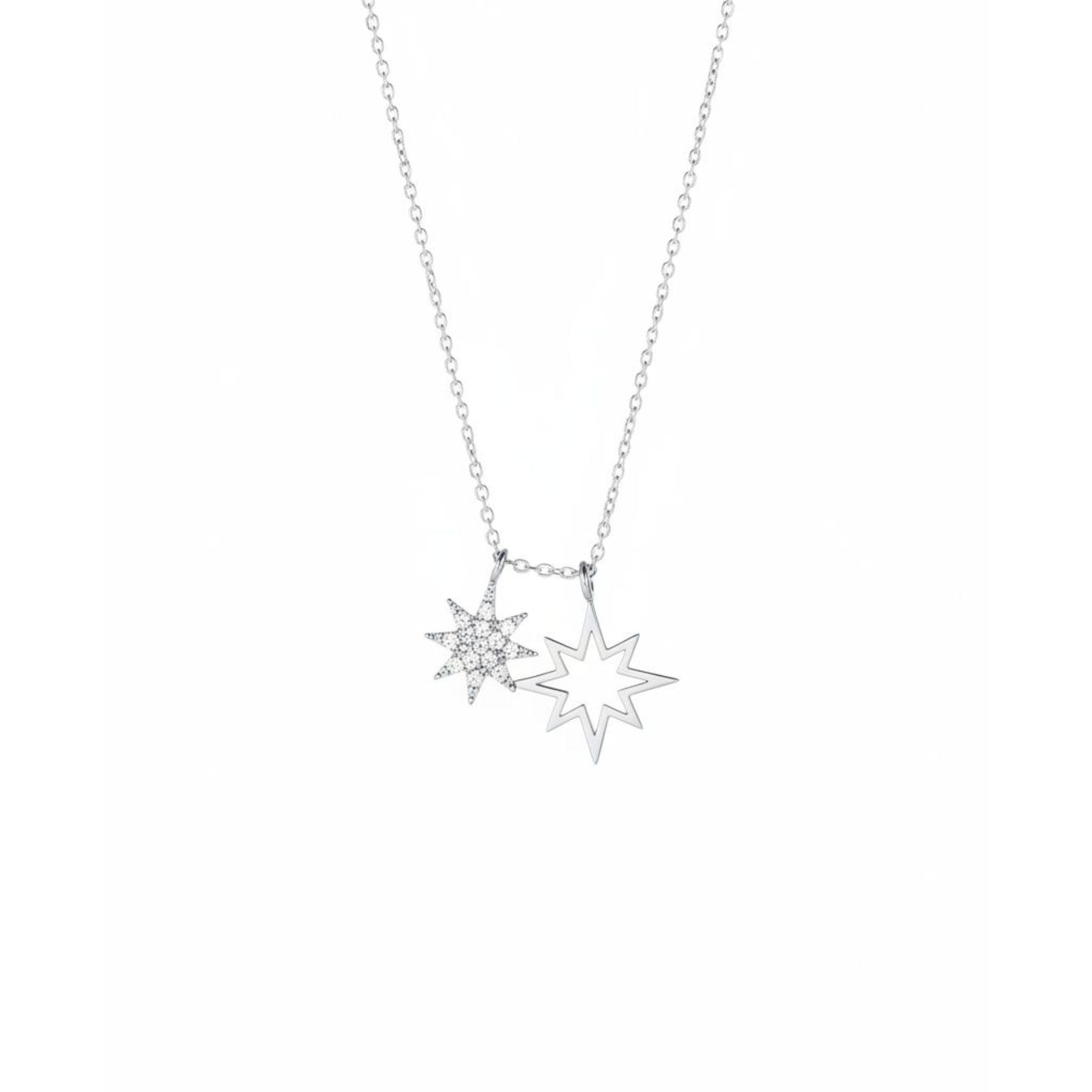 Collar Estrella del Norte Doble Plata 925