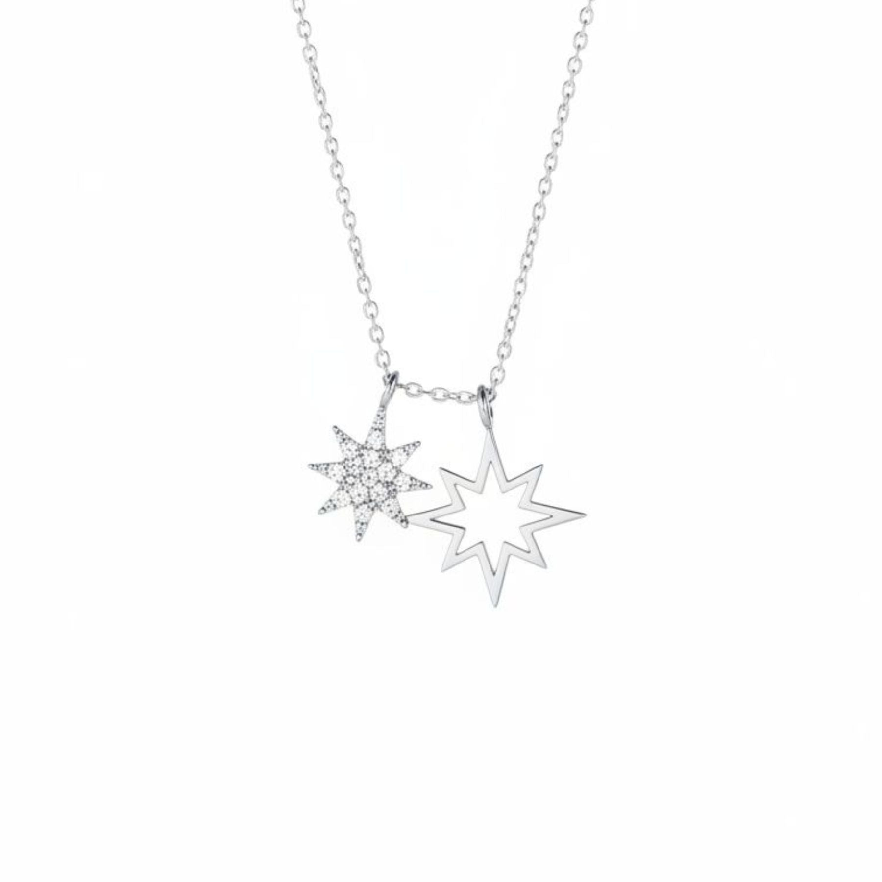 Collar Estrella del Norte Doble Plata 925