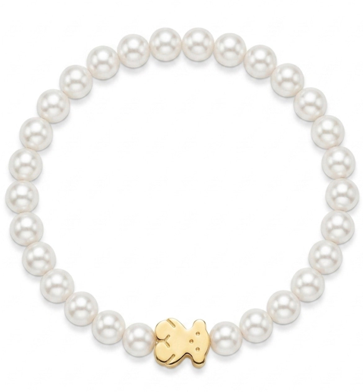 Pulsera Perlas Oso Enchapado en Oro 18k