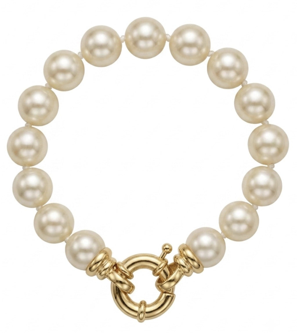 Pulsera Perlas Mallorca Enchapados en Oro de 18k 19cm