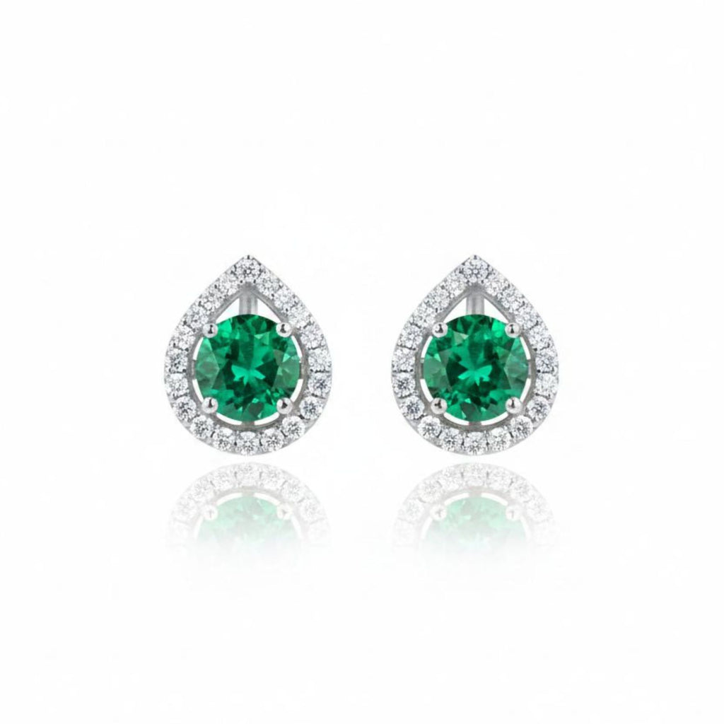 Aros Gota Zafiro Plata 925