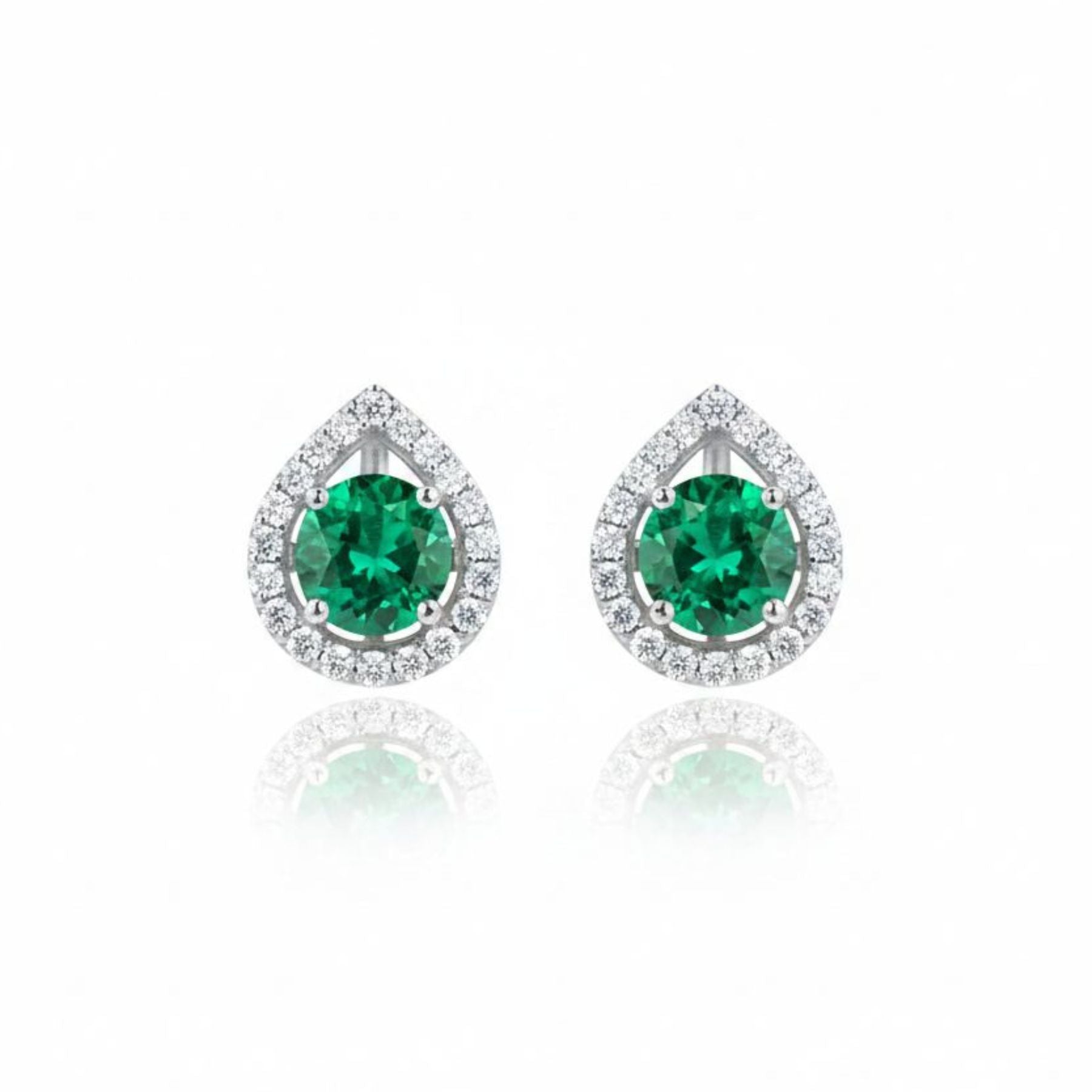Aros Gota Zafiro Plata 925