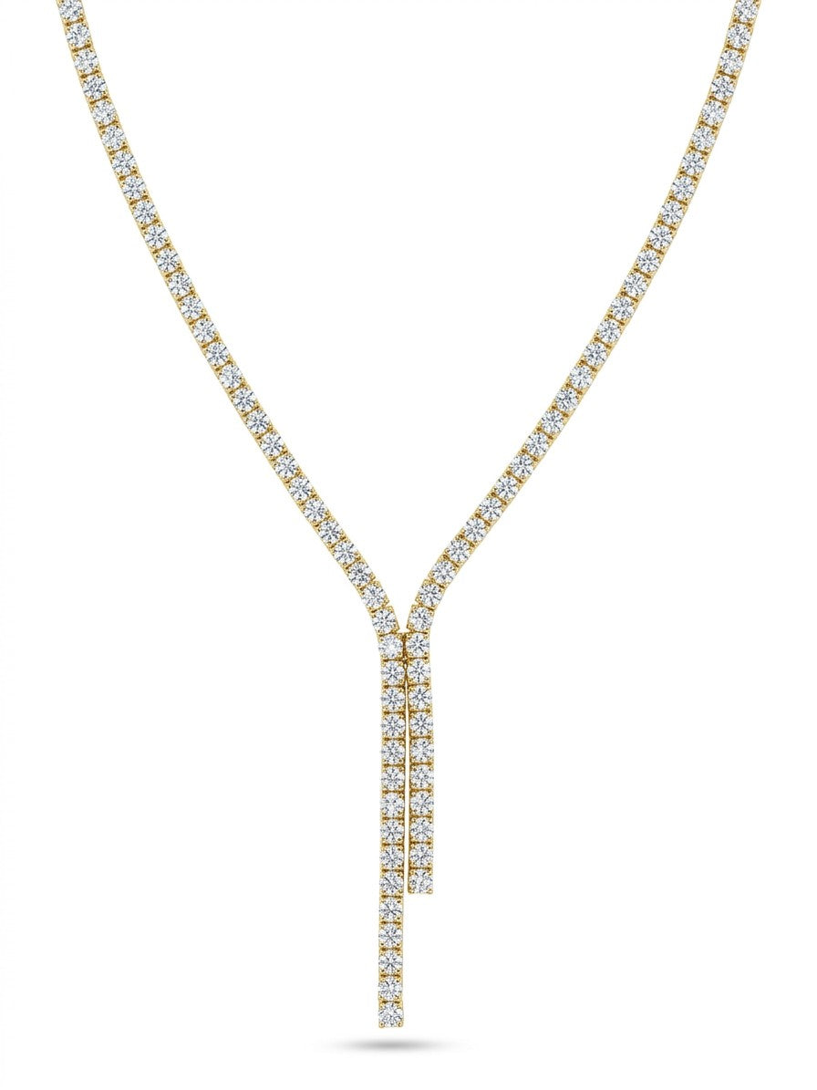 Collar tennis dorado doble Enchapado en Oro de 18k
