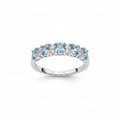 Anillo Cintillo Agua Marina Circones Plata 925