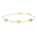Pulsera con Piedras Naturales Oro Amarillo 18k