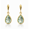 Aros Amatista Colgantes Oro Amarillo 18k