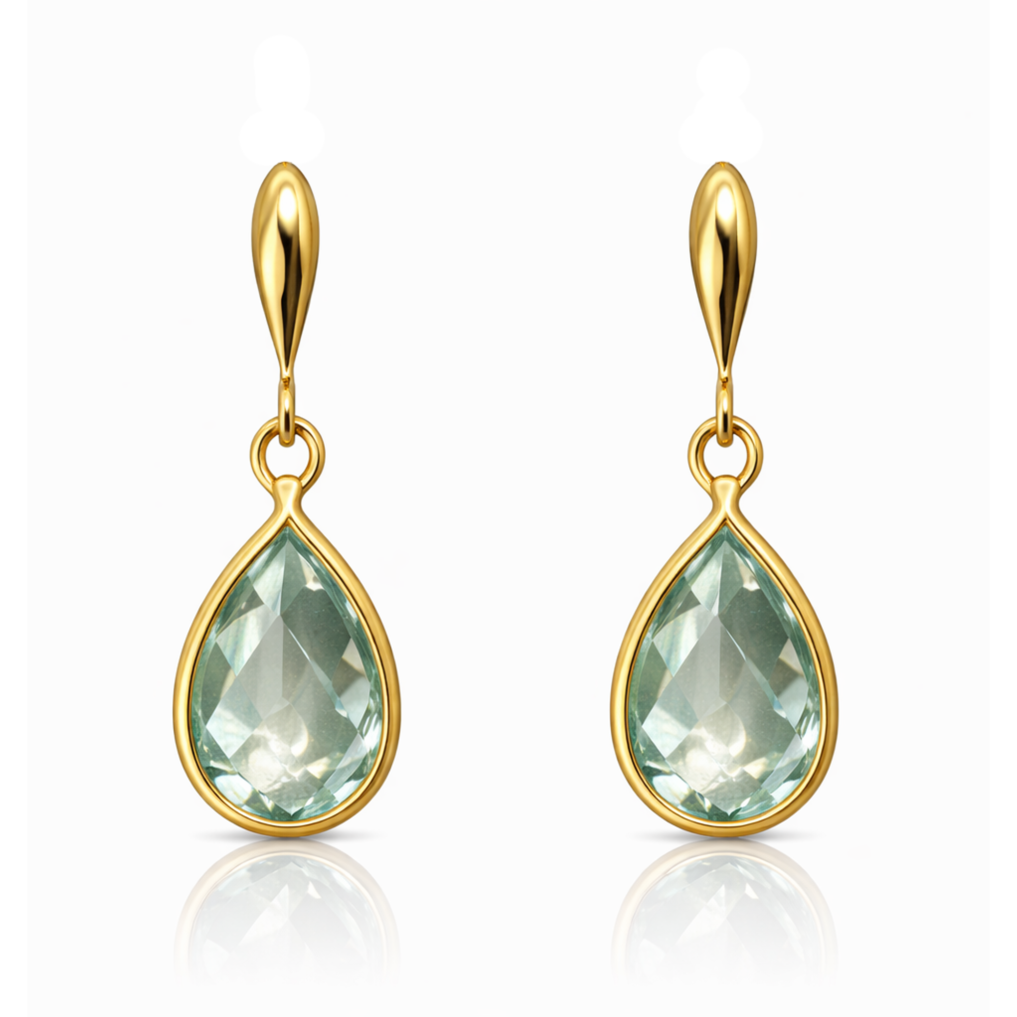 Aros Amatista Colgantes Oro Amarillo 18k