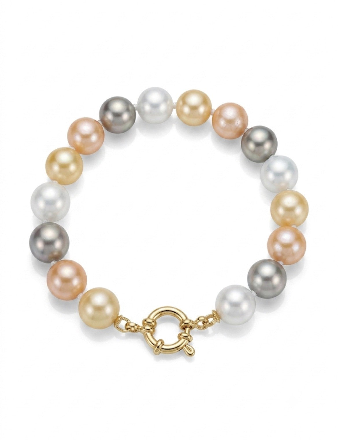 Pulsera Perlas Mallorca  Enchapados en Oro de 18k 19cm