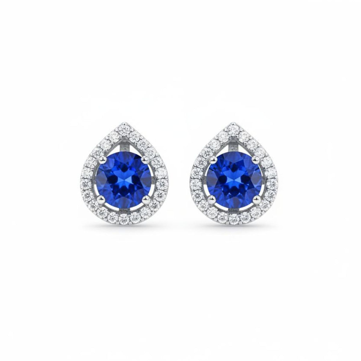 Aros Gota Zafiro Plata 925 - Azul
