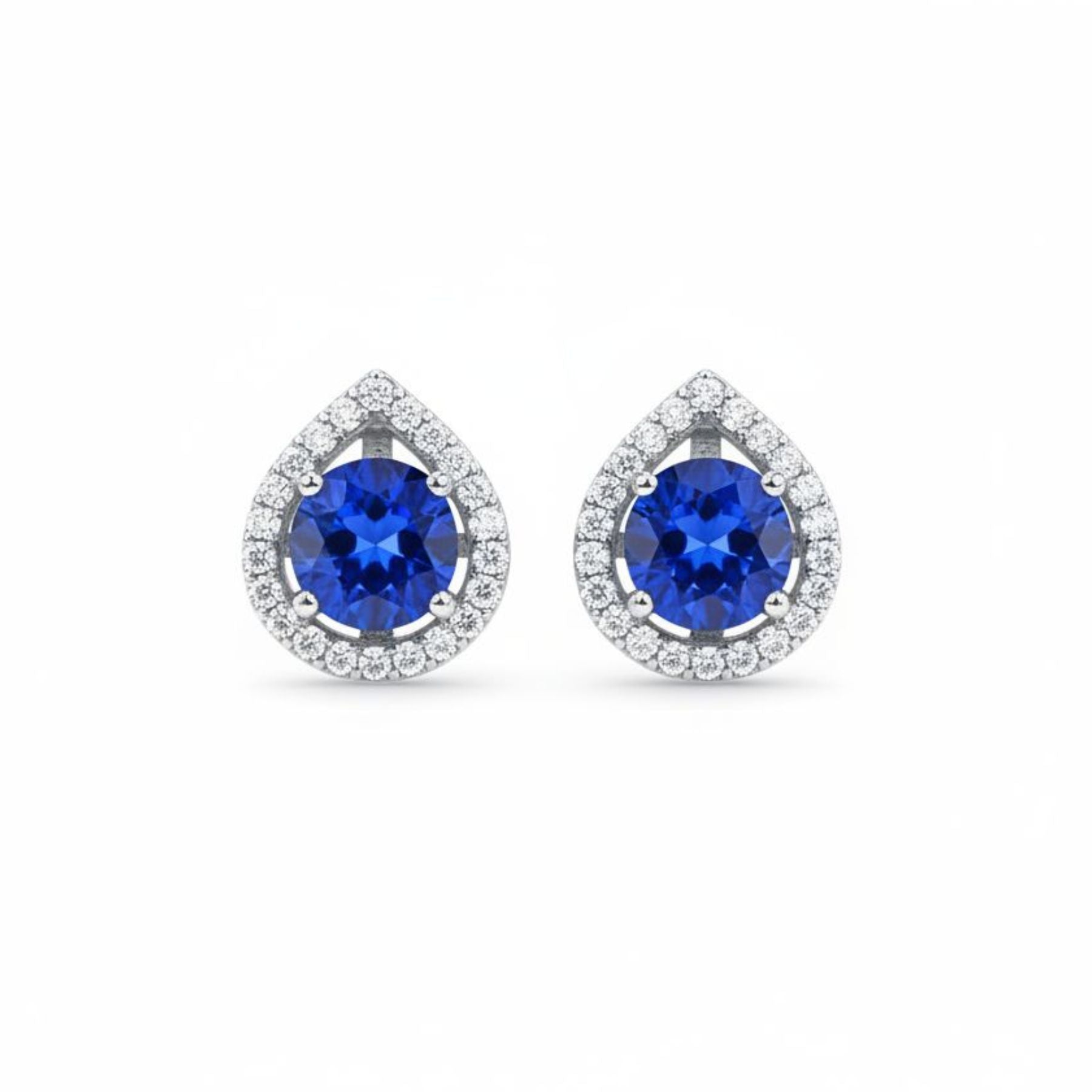 Aros Gota Zafiro Plata 925