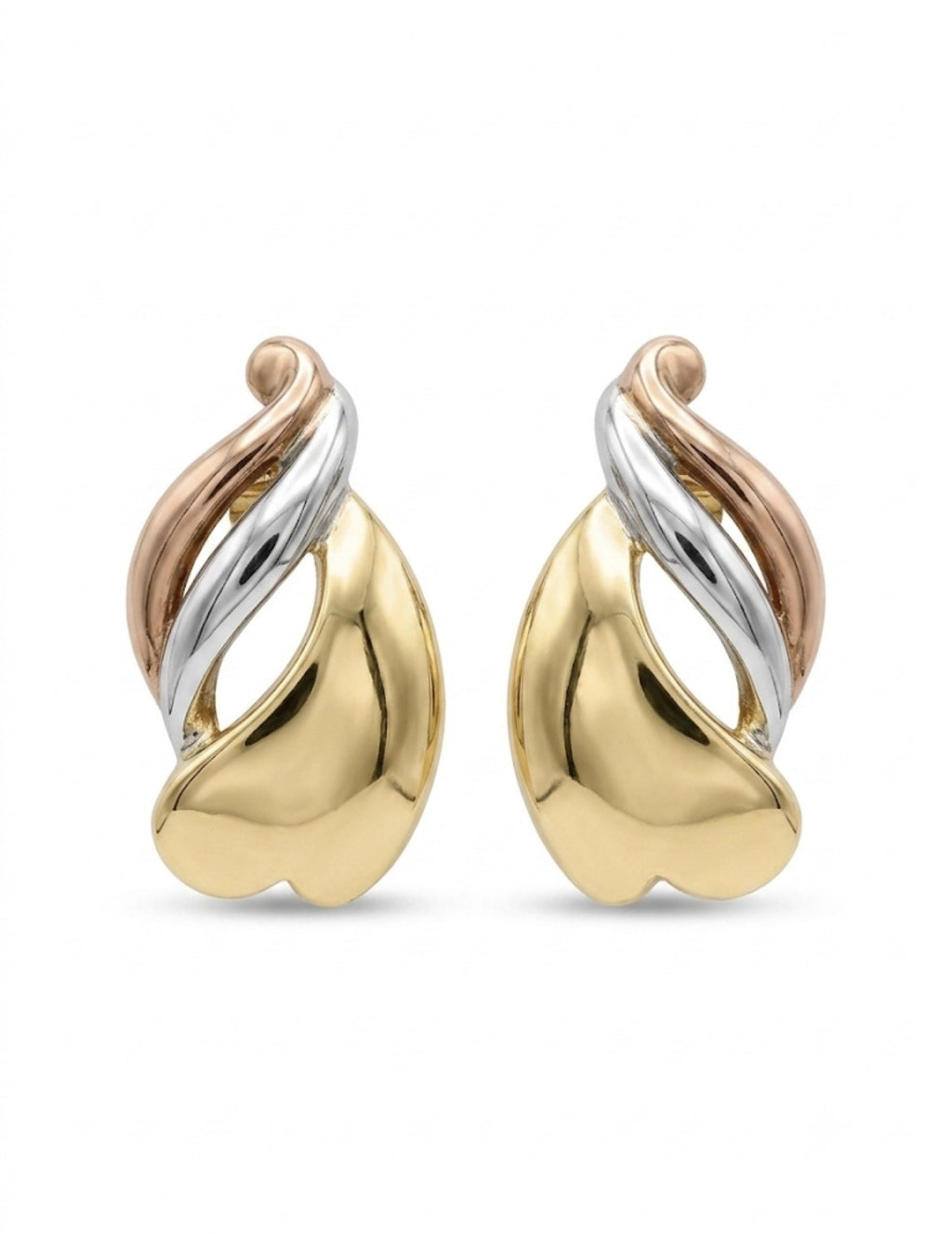 Aros Hojas Colores Colgantes Enchapado en Oro 18K