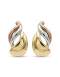 Aros Hojas Colores Colgantes Enchapado en Oro 18K