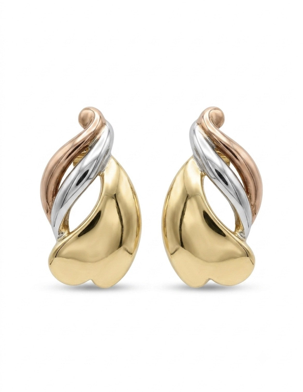 Aros Hojas Colores Colgantes Enchapado en Oro 18K