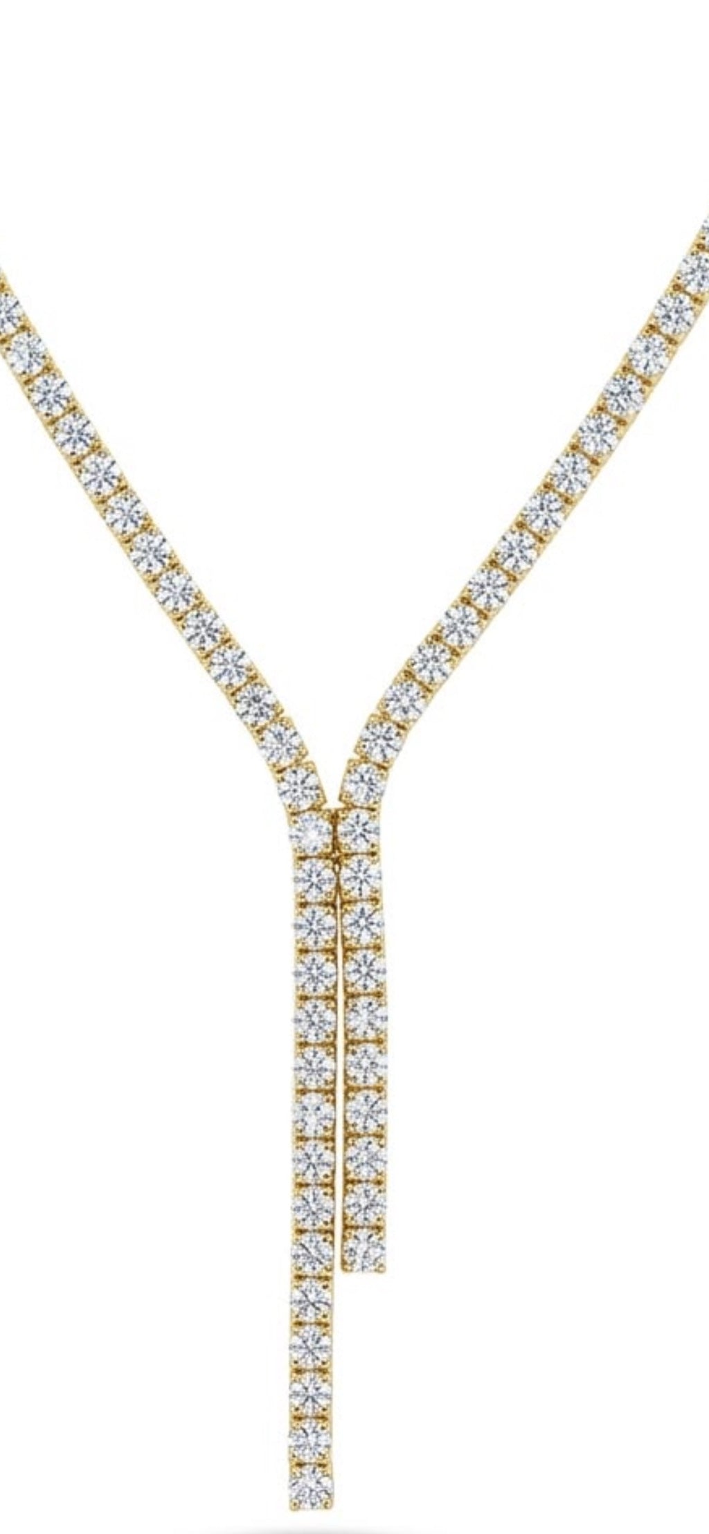 Collar tennis dorado doble Enchapado en Oro de 18k