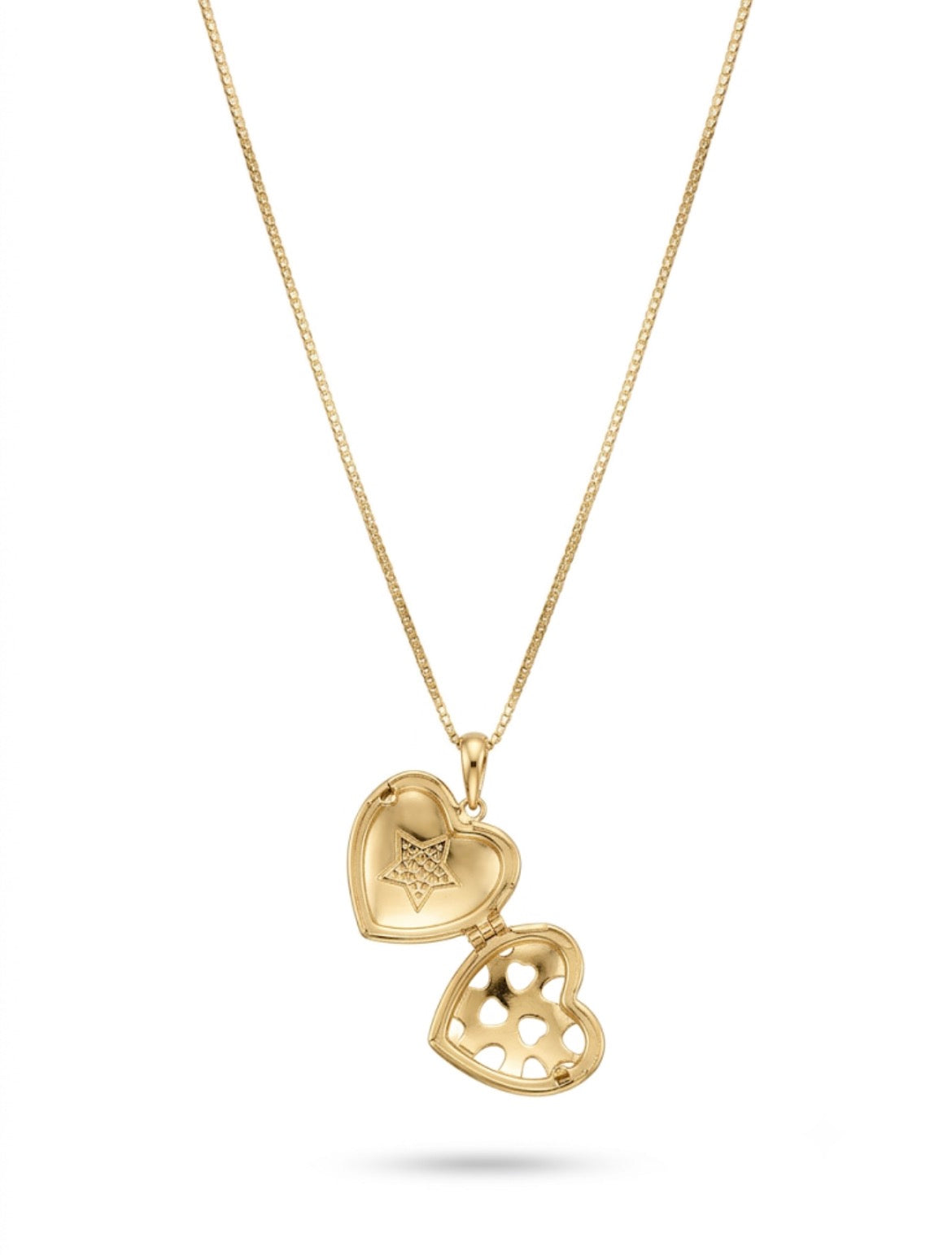 Collar Relicario Corazon Circon Enchapados en Oro de 18k