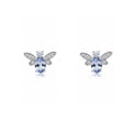 Aros Abeja Agua Marina Plata 925