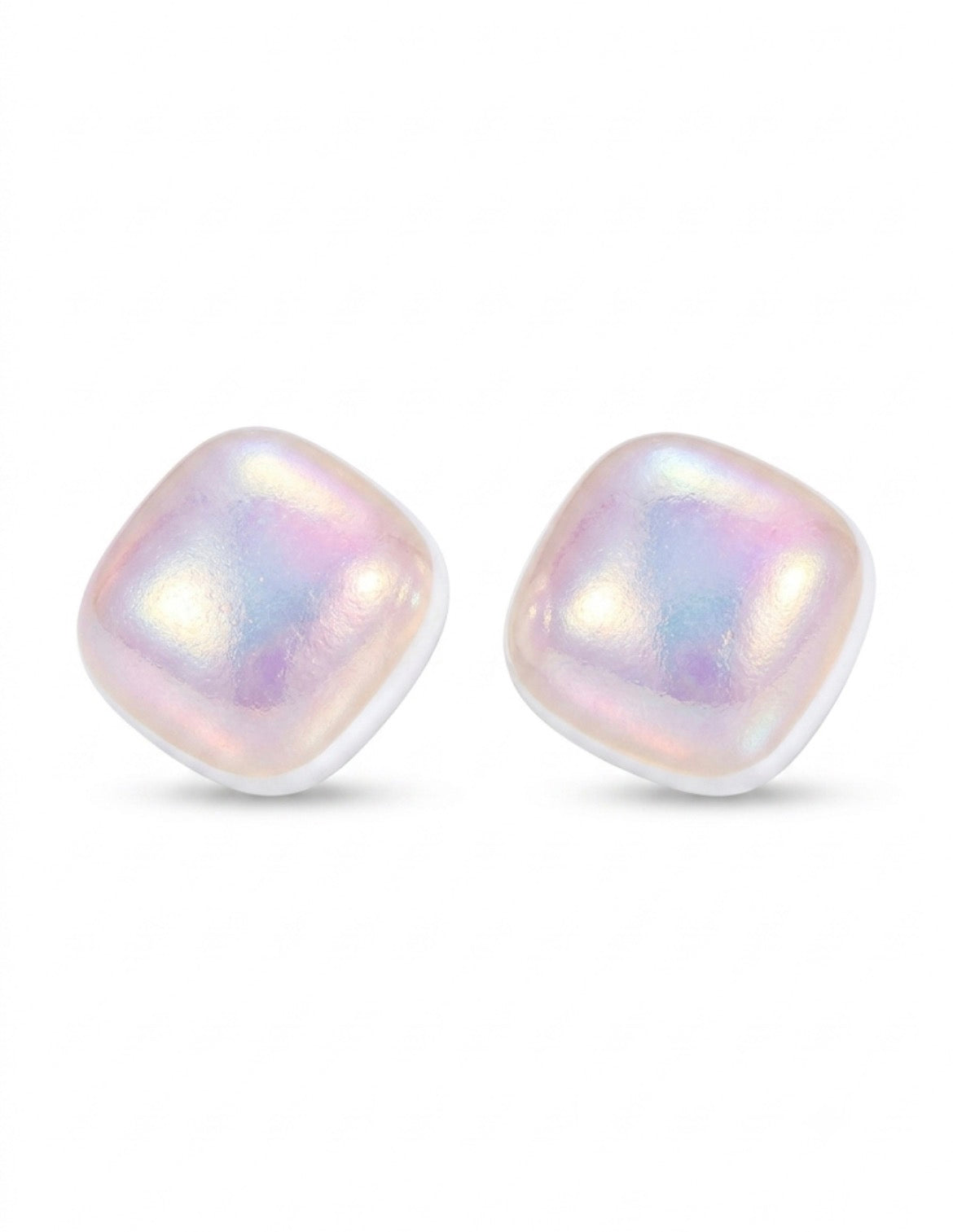 Aros Perla Cuadrados Enchapado en Oro 18K