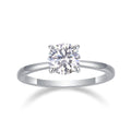 Anillo Solitario Redondo de Moissanita en Plata 925
