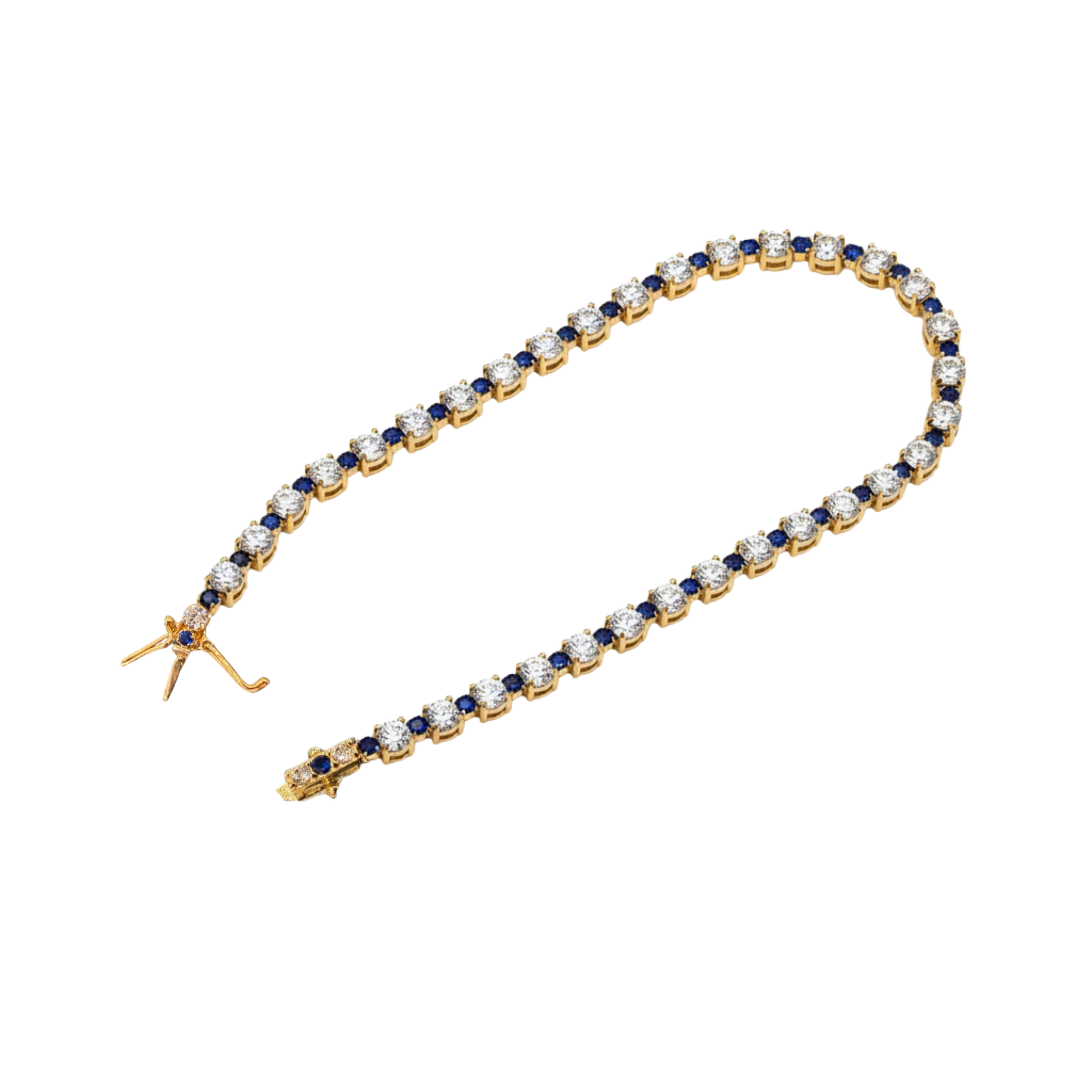 Pulsera Tenis Zafiros y Circones Oro de 18k