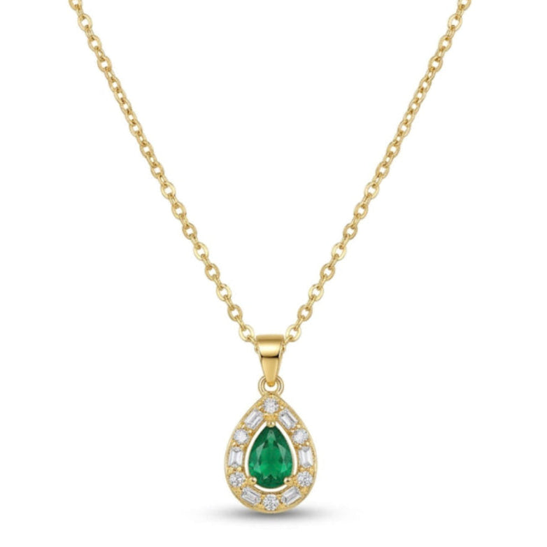 Conjunto Aros + Collar Punto de Luz Enchapado en Oro de 18k