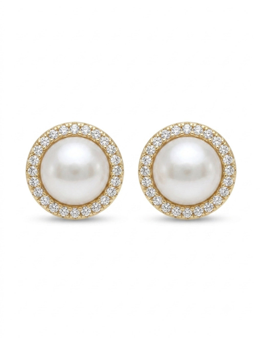 Aros Perla Circones Enchapado en Oro 18K