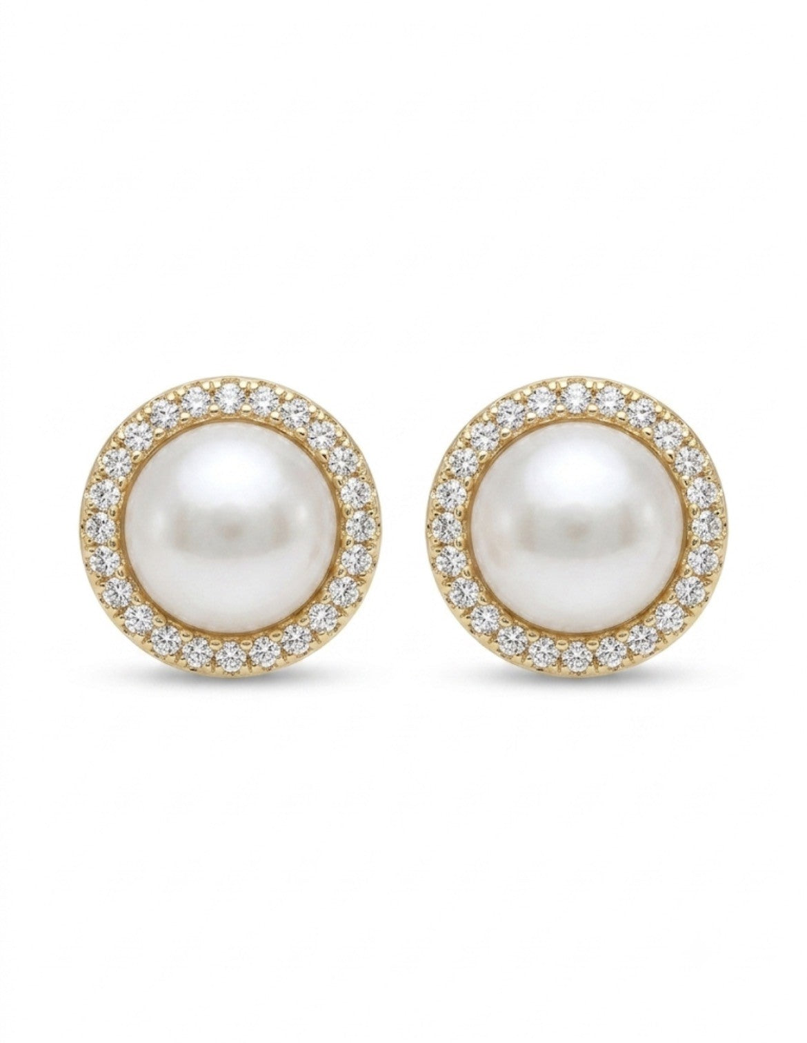 Aros Perla Circones Enchapado en Oro 18K