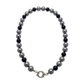 Collar Perlas 12 Color Negro/Gris 42cm