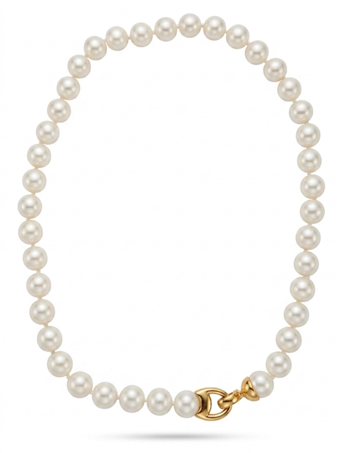 Collar Perlas Mallorca 10 Color blanco Enchapado en Oro 18k 45cm