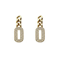 Aros Cadena Tipo Cartier con Circones Enchapado en Oro de 18k