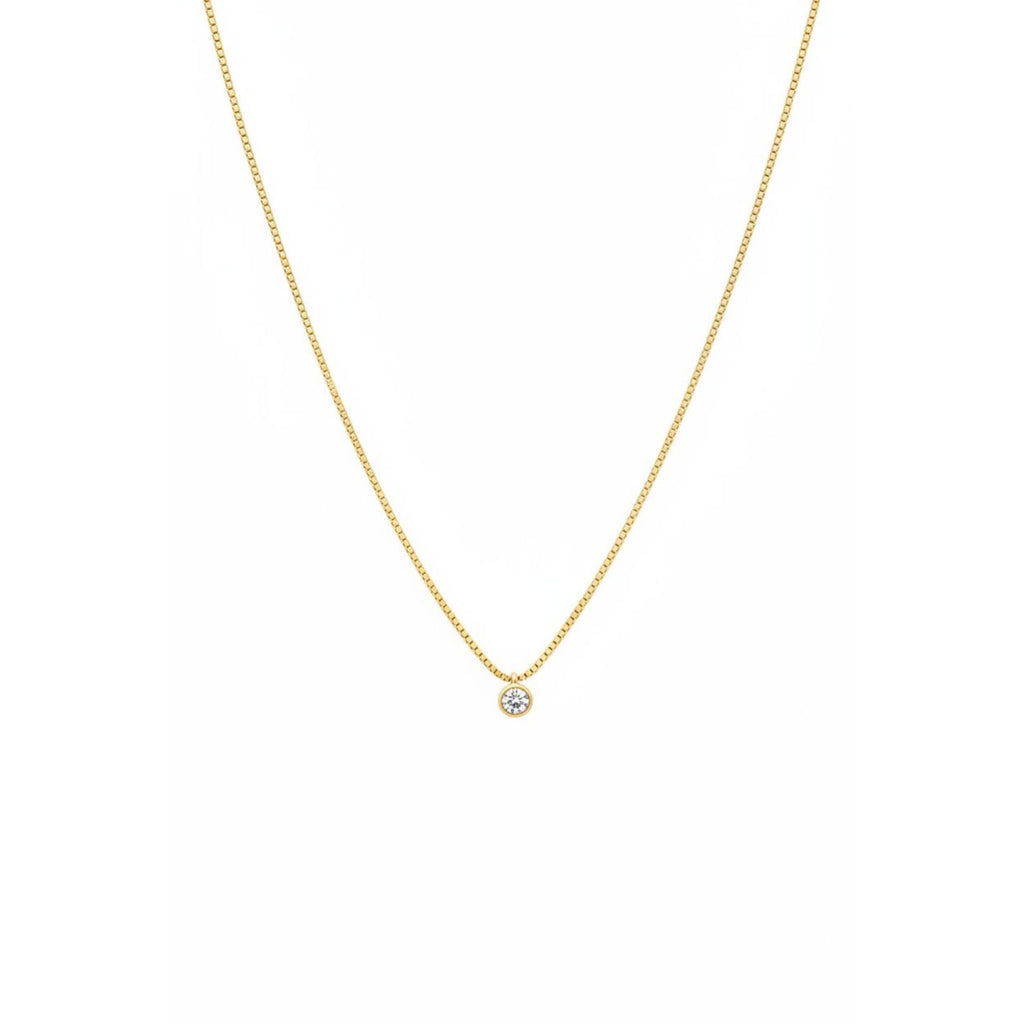 Collar Punto de Luz Circón Donna Enchapado en Oro de 18k 40-45cm