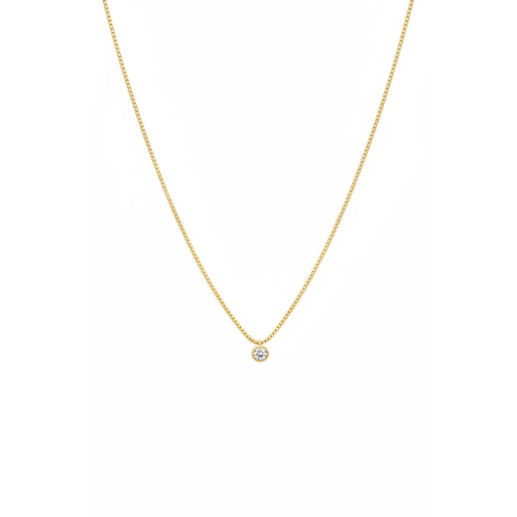 Collar Punto de Luz Circón Donna Enchapado en Oro de 18k 40-45cm