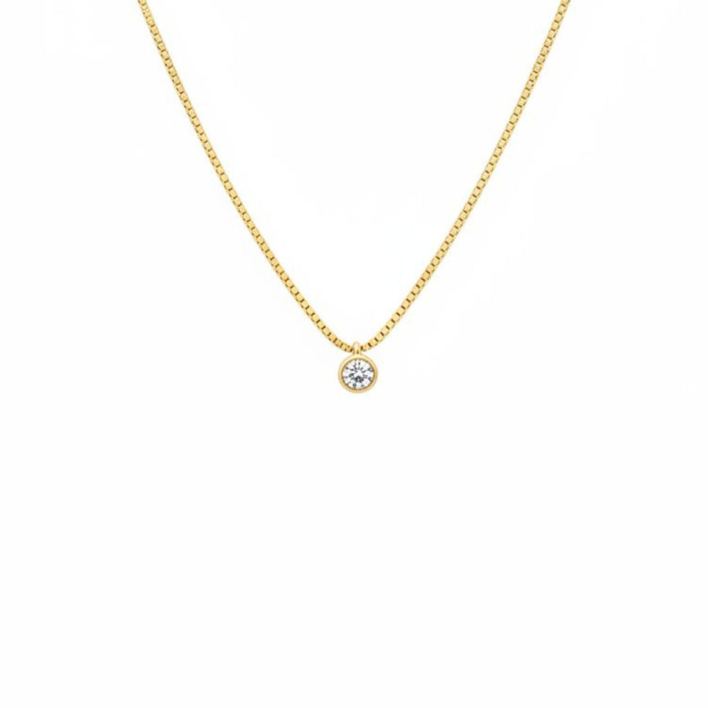 Collar Punto de Luz Circón Donna Enchapado en Oro de 18k 40-45cm