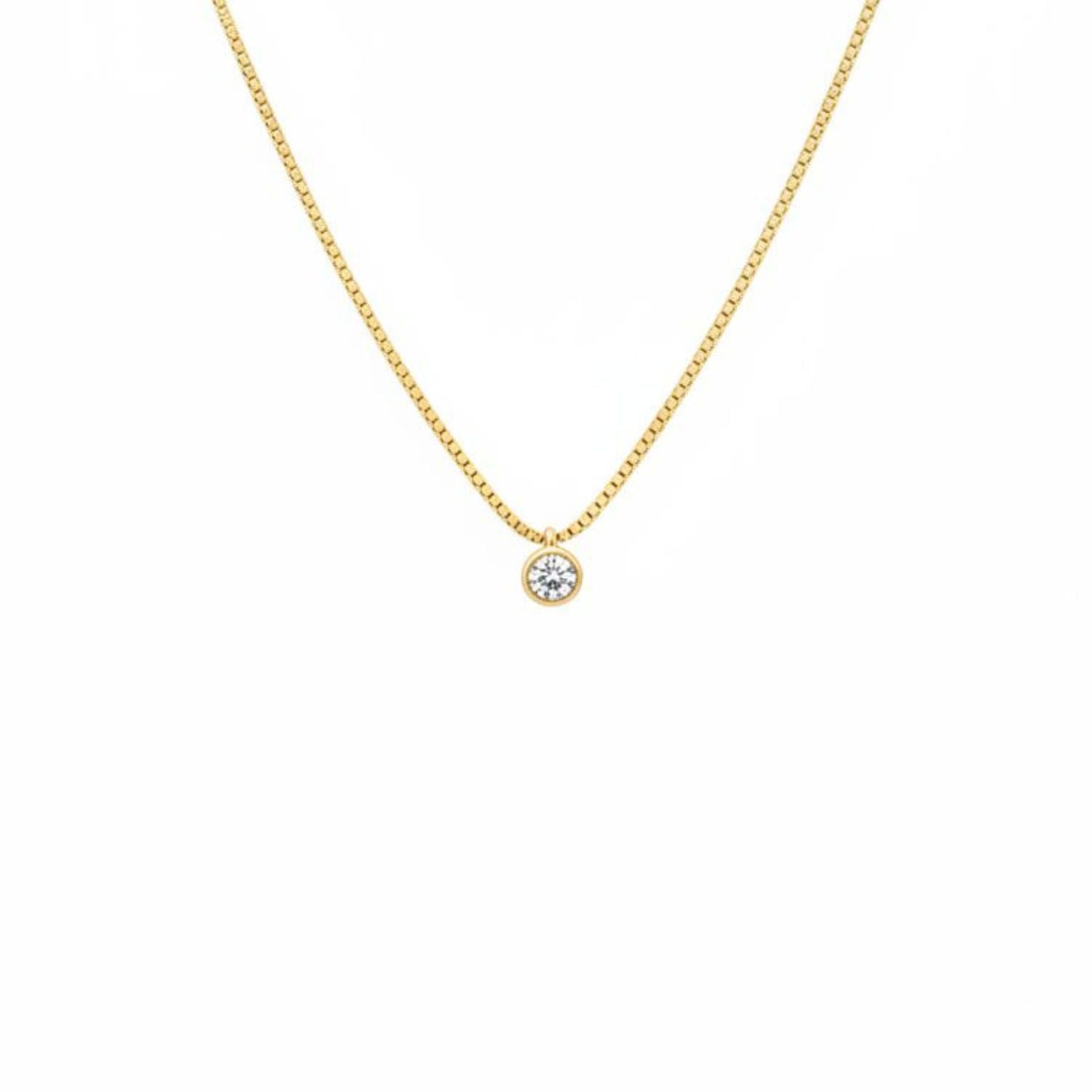 Collar Punto de Luz Circón Donna Enchapado en Oro de 18k 40-45cm