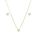Conjunto Aros + Collar Punto de Luz Enchapado en Oro de 18k 40-45cm