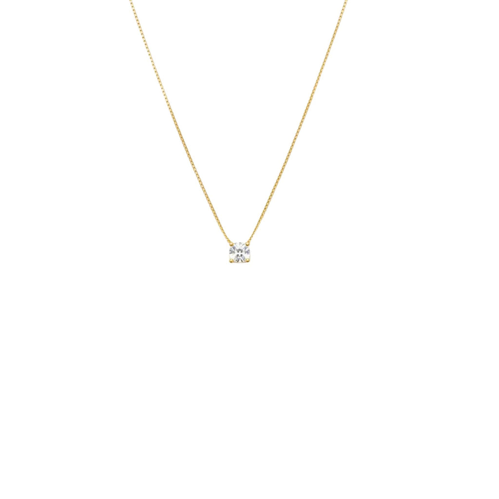 Collar Punto de Luz 4 Engastes Enchapado en Oro de 18k 40-45cm