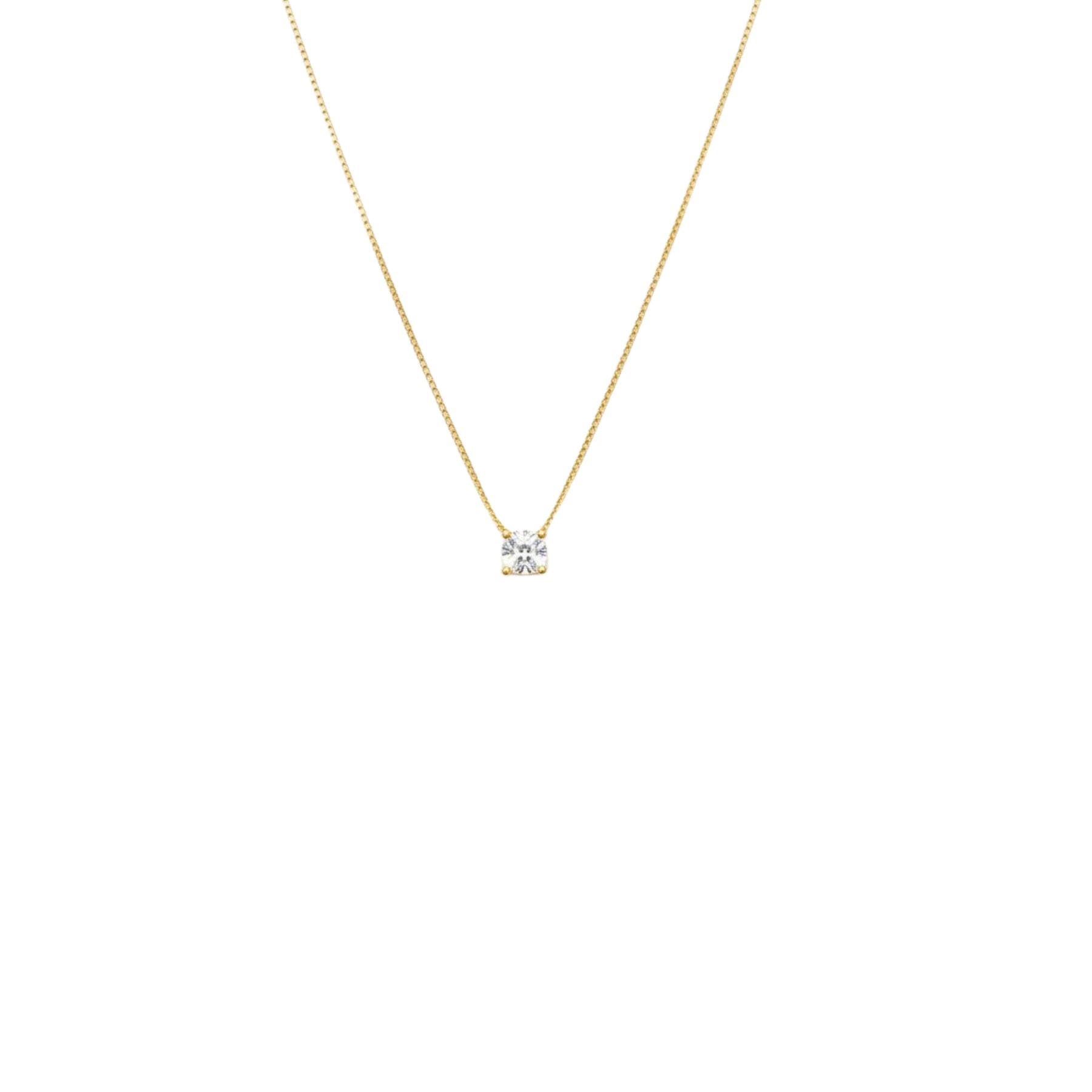 Collar Punto de Luz 4 Engastes Enchapado en Oro de 18k 40-45cm